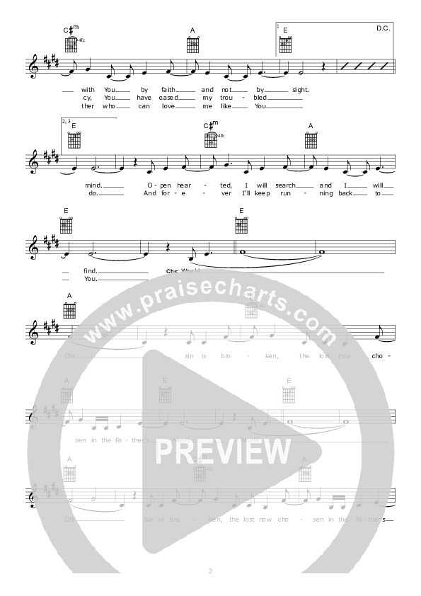 The Father's Heart Lead Sheet (Hillsong Worship)