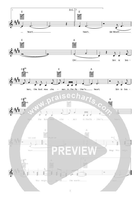 The Father's Heart Lead Sheet (Hillsong Worship)