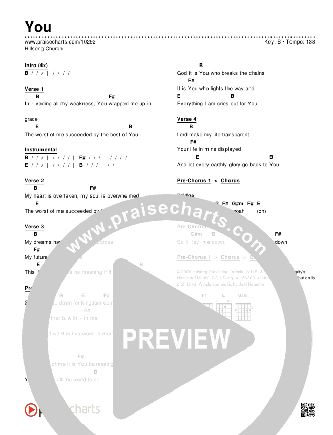 You Chords & Lyrics (Hillsong Worship)