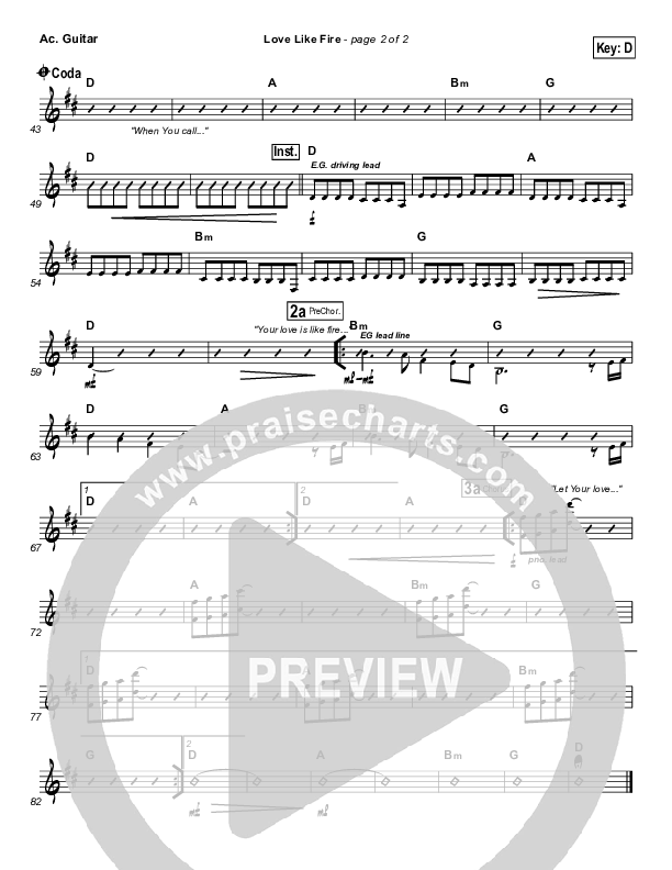 Love Like Fire Acoustic Guitar (Hillsong Worship)