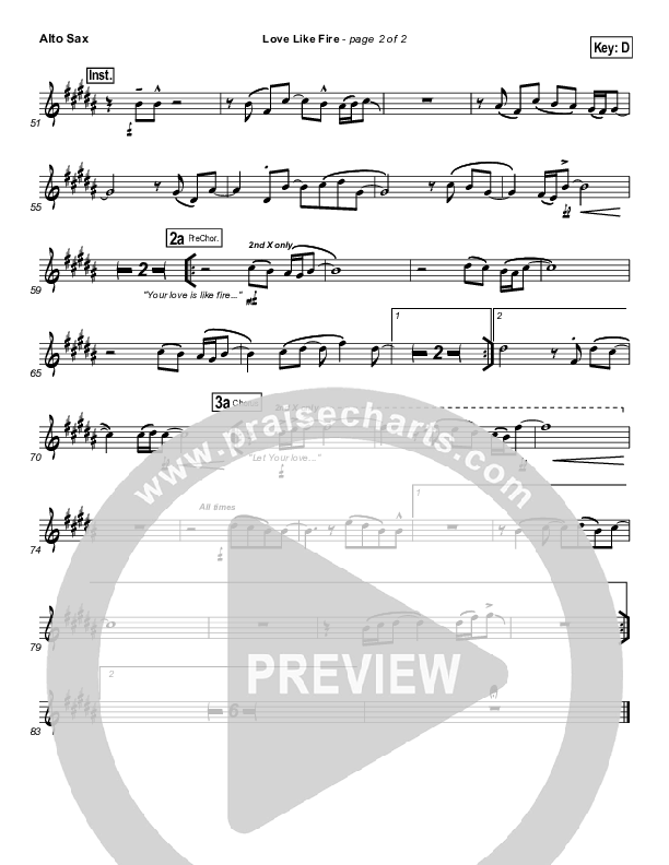 Love Like Fire Alto Sax (Hillsong Worship)