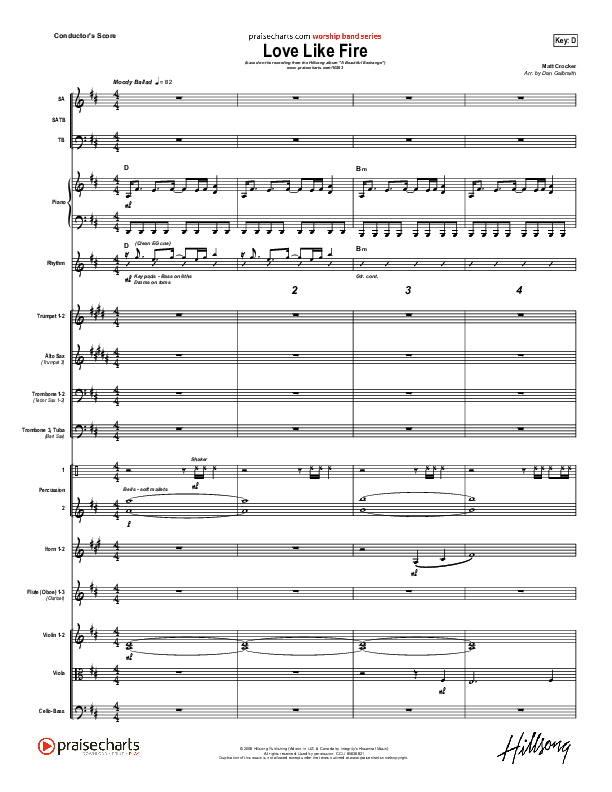 Love Like Fire Conductor's Score (Hillsong Worship)