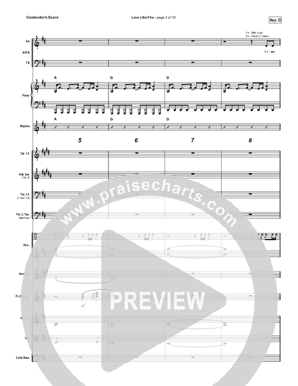 Love Like Fire Conductor's Score (Hillsong Worship)