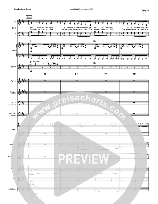 Love Like Fire Conductor's Score (Hillsong Worship)