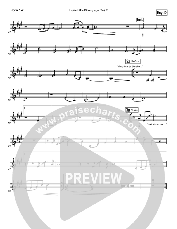 Love Like Fire French Horn 1/2 (Hillsong Worship)