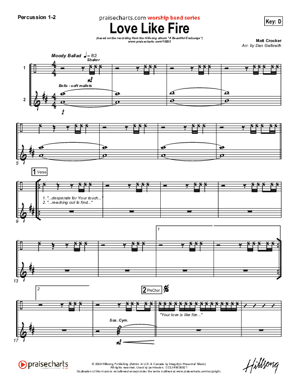Love Like Fire Percussion 1/2 (Hillsong Worship)