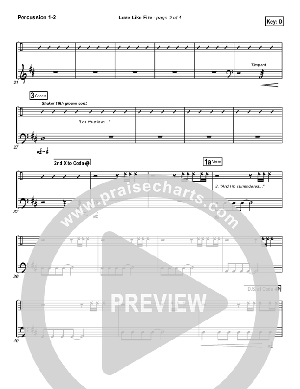 Love Like Fire Percussion 1/2 (Hillsong Worship)