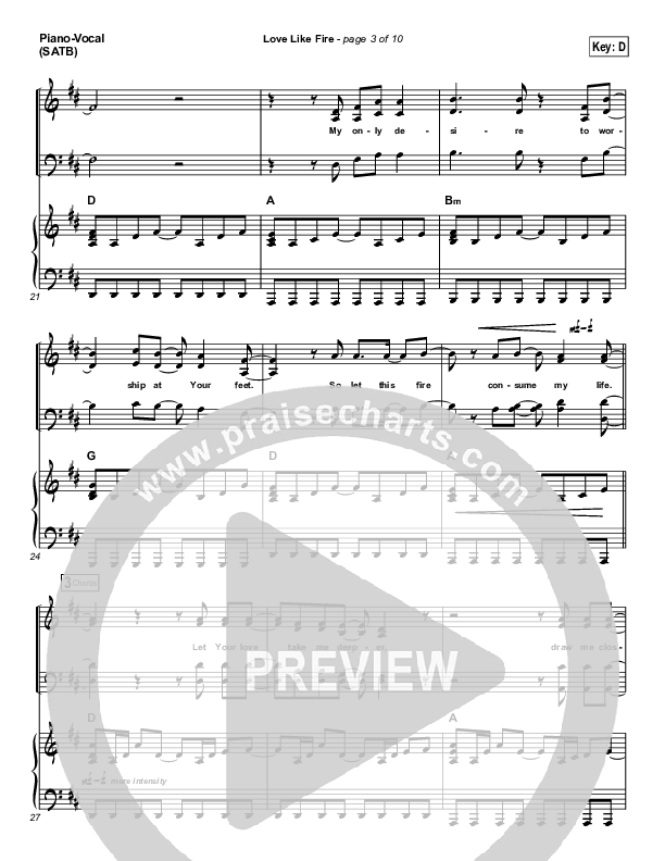 Love Like Fire Piano/Vocal & Lead (Hillsong Worship)