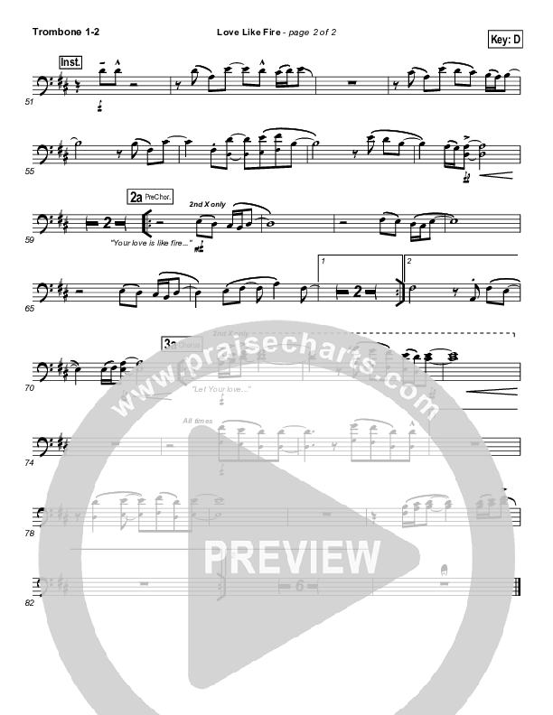 Love Like Fire Trombone 1/2 (Hillsong Worship)