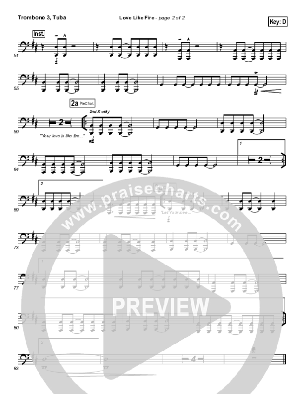 Love Like Fire Trombone 3/Tuba (Hillsong Worship)