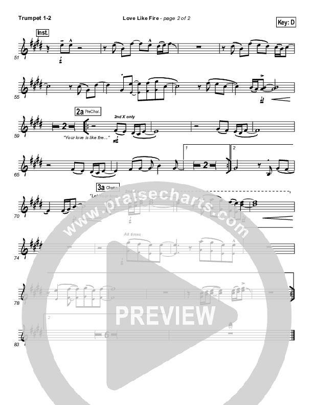 Love Like Fire Trumpet 1,2 (Hillsong Worship)