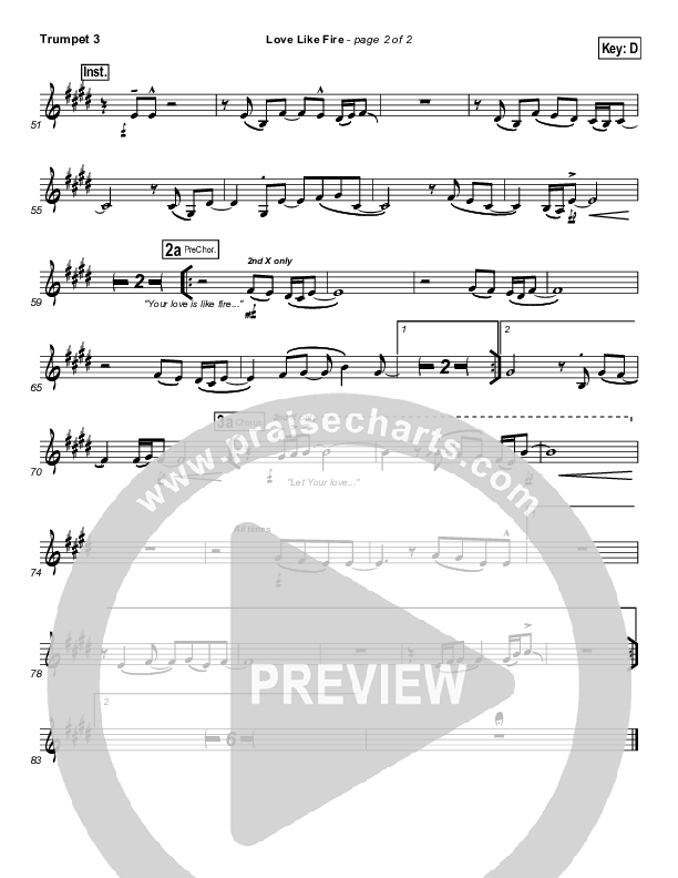 Love Like Fire Trumpet 3 (Hillsong Worship)