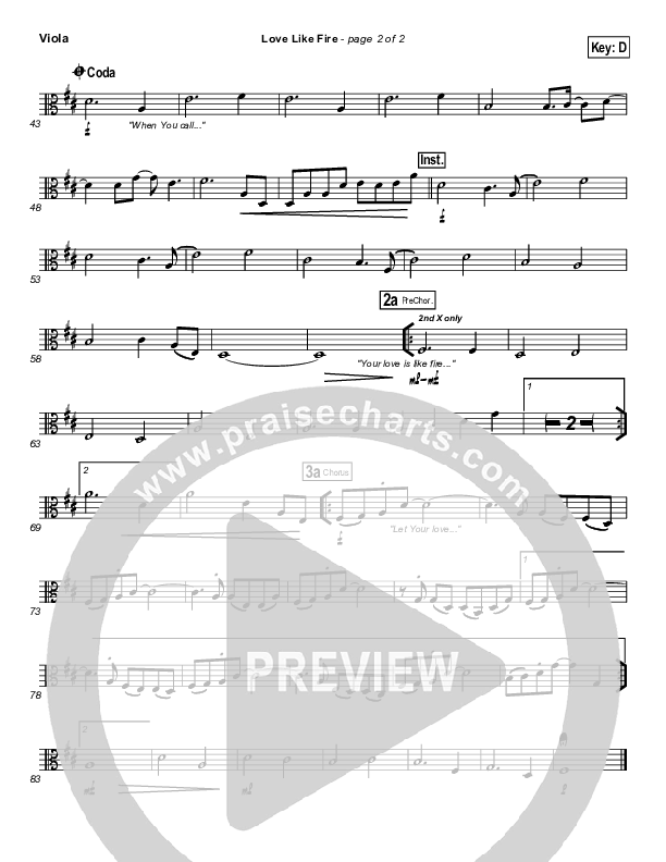 Love Like Fire Viola (Hillsong Worship)