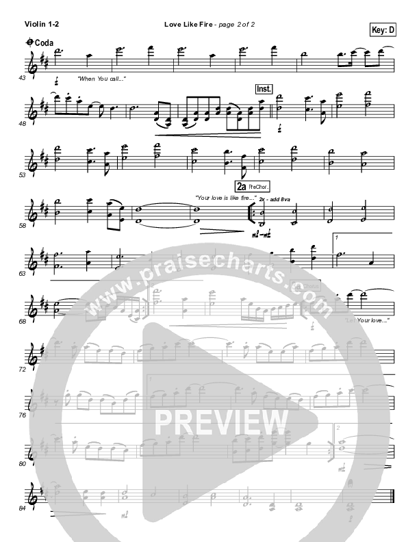Love Like Fire Violin 1/2 (Hillsong Worship)
