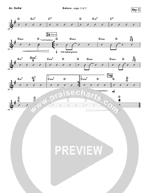 Believe Acoustic Guitar (Hillsong Worship)