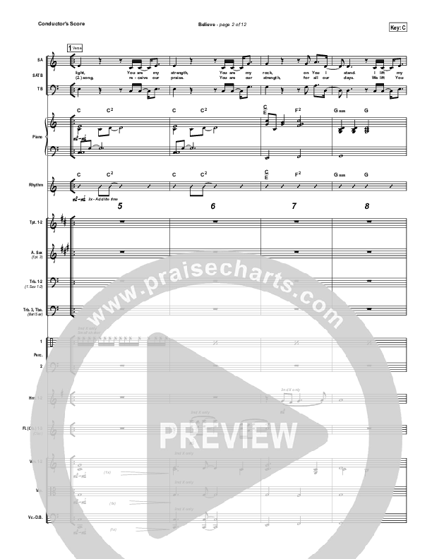 Believe Conductor's Score (Hillsong Worship)
