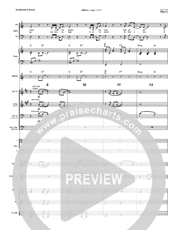 Believe Conductor's Score (Hillsong Worship)
