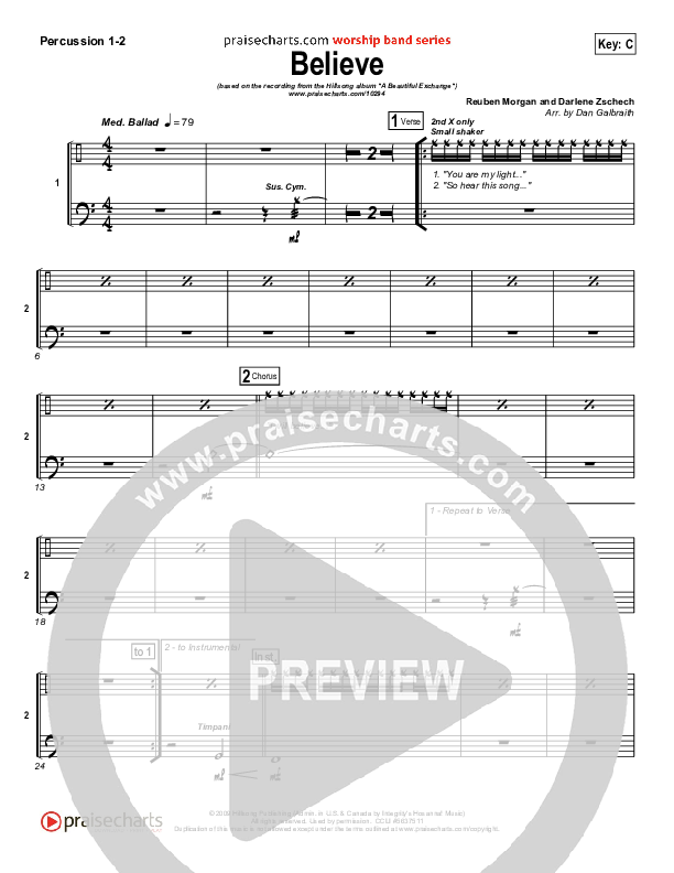 Believe Percussion 1/2 (Hillsong Worship)