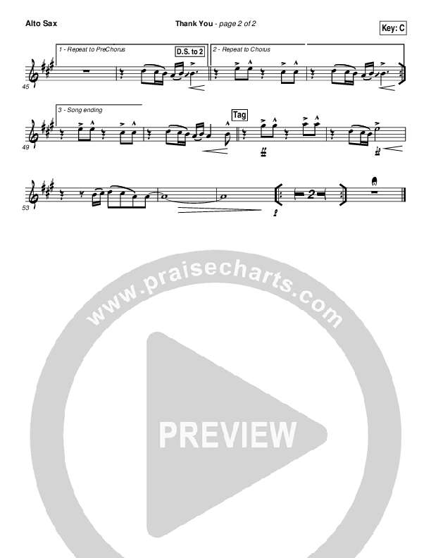 Thank You Alto Sax (Hillsong Worship)