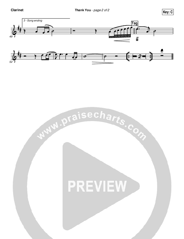 Thank You Clarinet (Hillsong Worship)