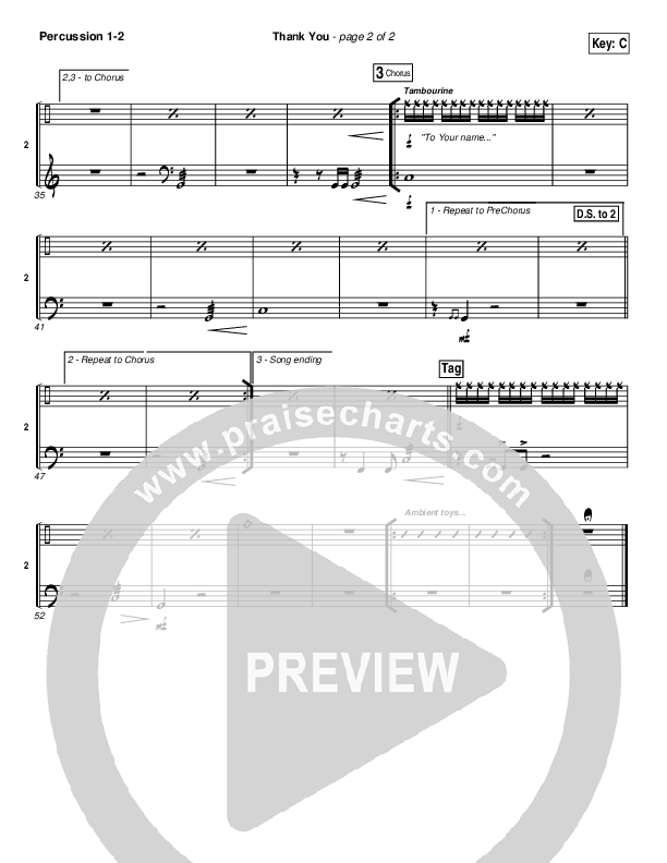 Thank You Percussion 1/2 (Hillsong Worship)