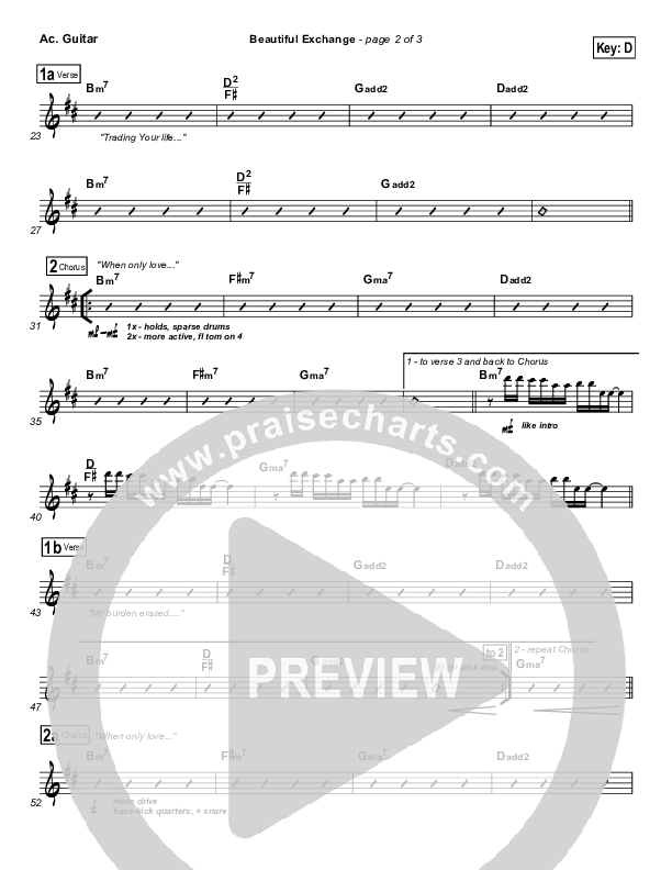 Beautiful Exchange Acoustic Guitar (Hillsong Worship)