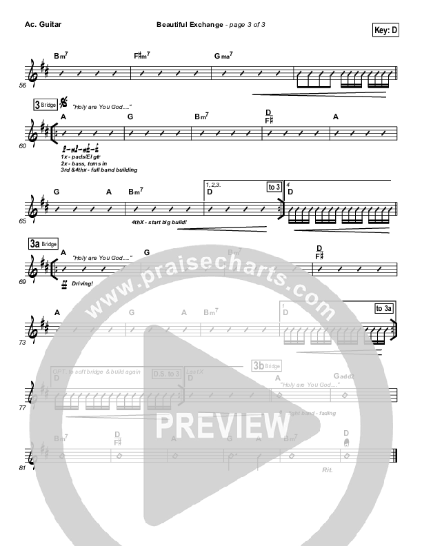 Beautiful Exchange Acoustic Guitar (Hillsong Worship)