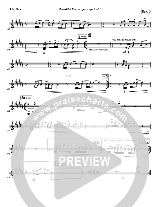 Beautiful Exchange Alto Sax (Hillsong Worship)