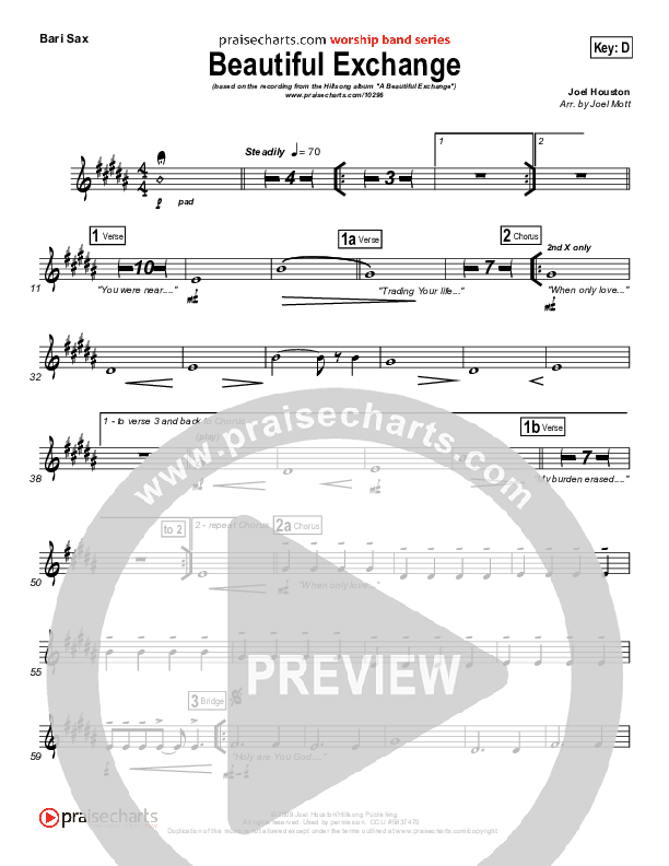 Beautiful Exchange Bari Sax (Hillsong Worship)