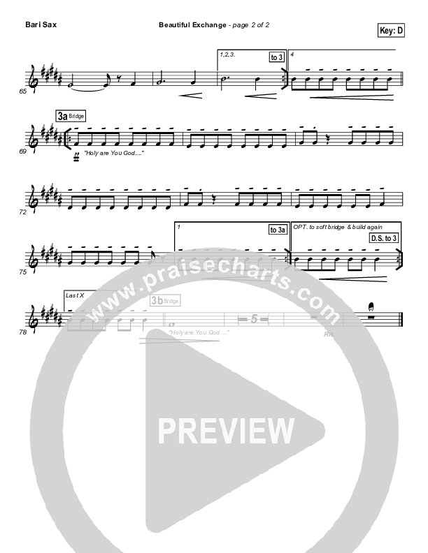 Beautiful Exchange Bari Sax (Hillsong Worship)