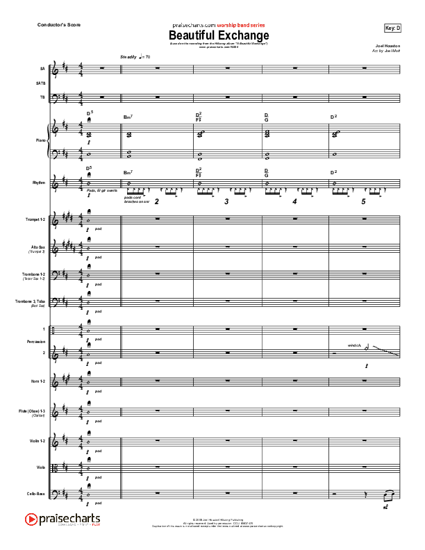 Beautiful Exchange Conductor's Score (Hillsong Worship)