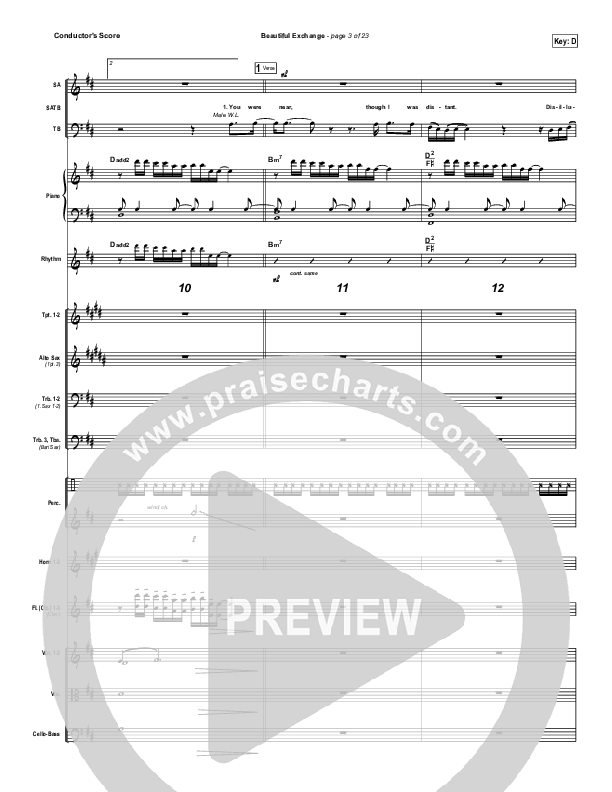 Beautiful Exchange Conductor's Score (Hillsong Worship)