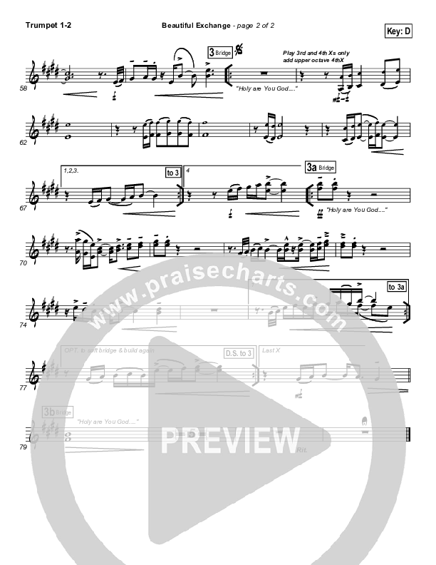 Beautiful Exchange Trumpet 1,2 (Hillsong Worship)