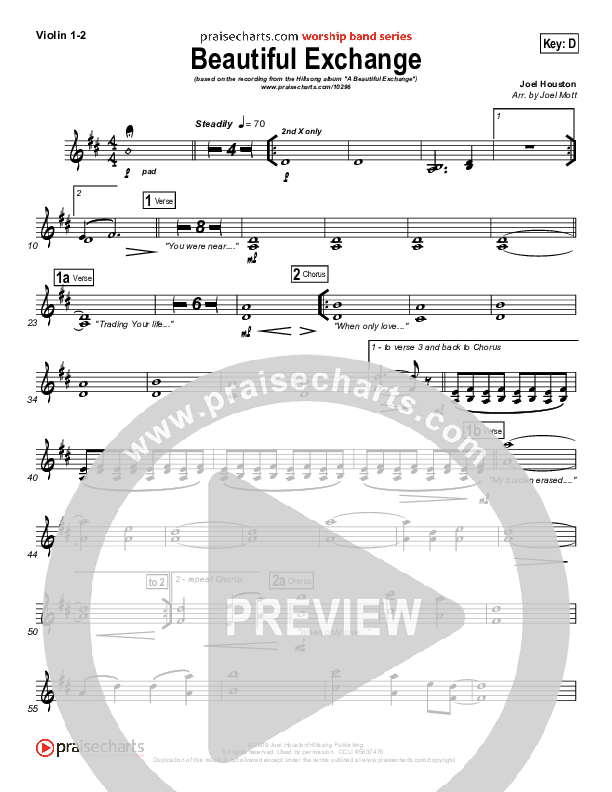 Beautiful Exchange Violin 1/2 (Hillsong Worship)