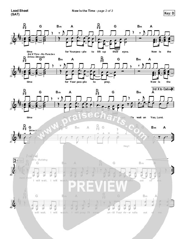 Now Is The Time Lead Sheet (Jeremy Horn)