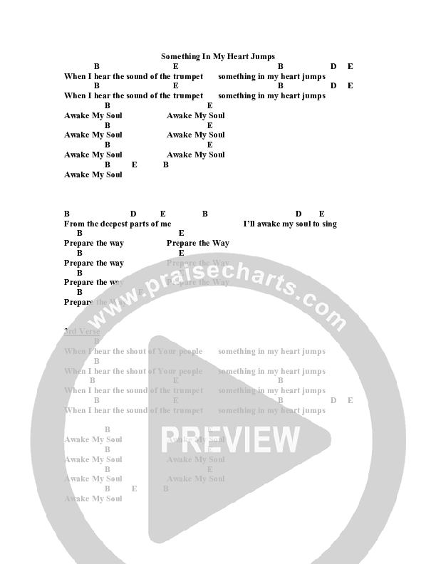 Something In My Heart Jumps Chords & Lyrics (Jeremy Horn)
