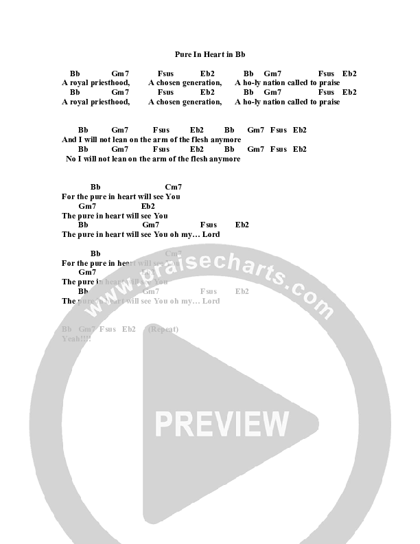 Pure In Heart Chords & Lyrics (Jeremy Horn)