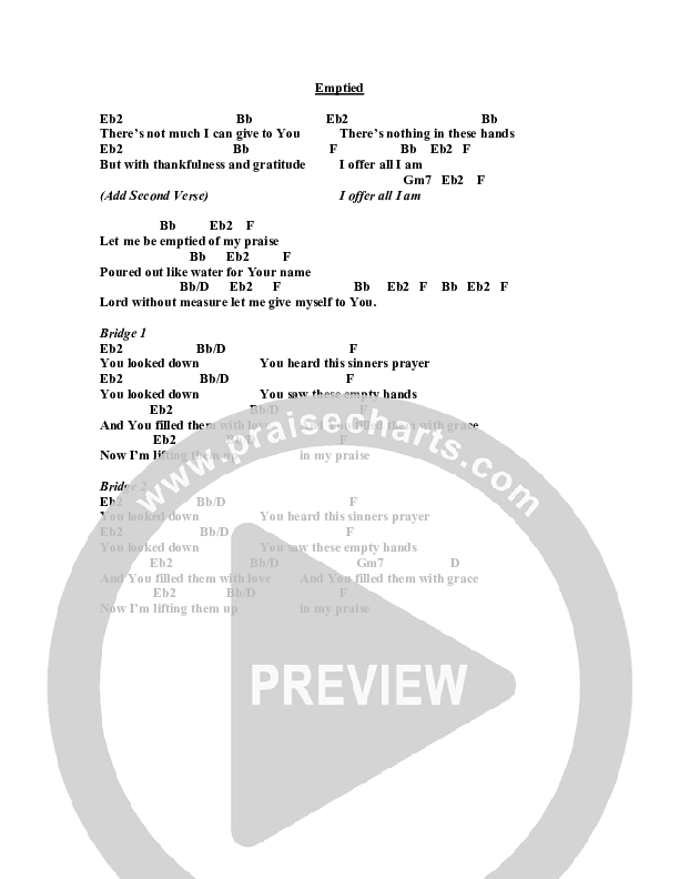 Emptied Chords & Lyrics (Jeremy Horn)
