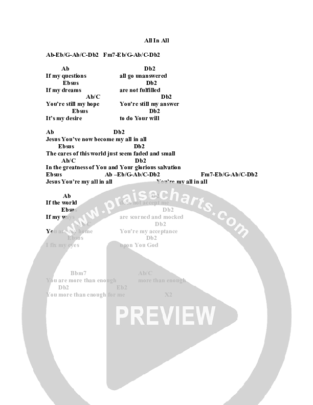 All In All Chords & Lyrics (Jeremy Horn)