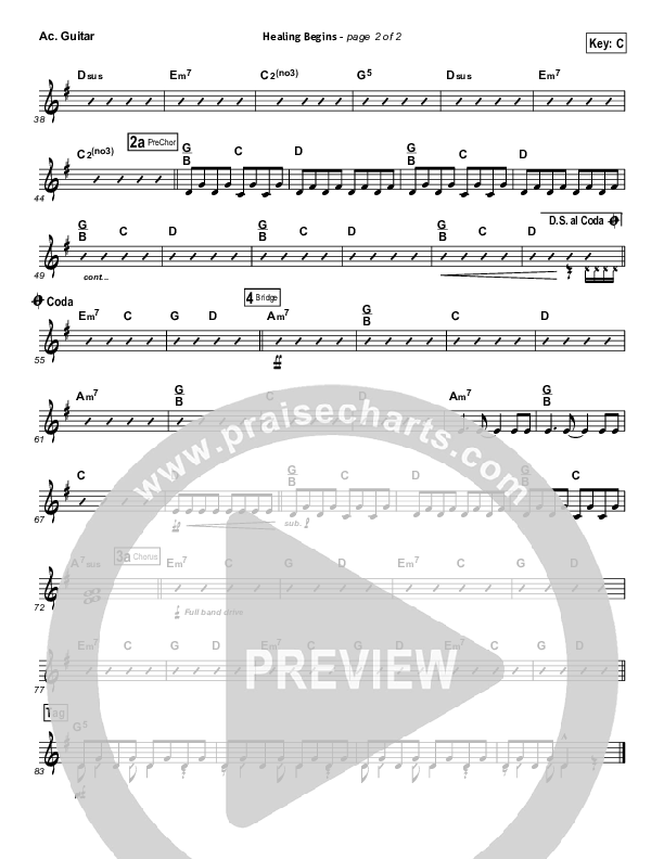 Healing Begins Acoustic Guitar (Tenth Avenue North)