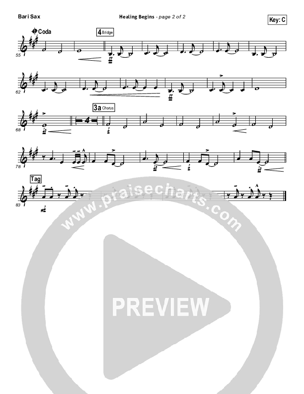 Healing Begins Bari Sax (Tenth Avenue North)