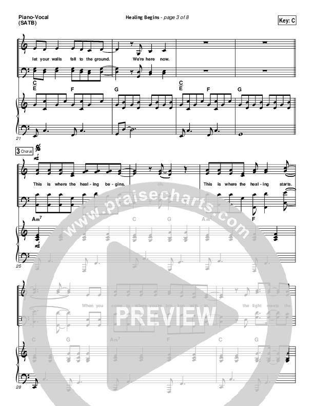 Healing Begins Piano/Vocal & Lead (Tenth Avenue North)