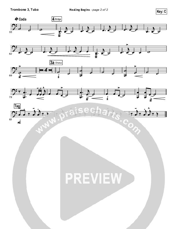 Healing Begins Trombone 3/Tuba (Tenth Avenue North)