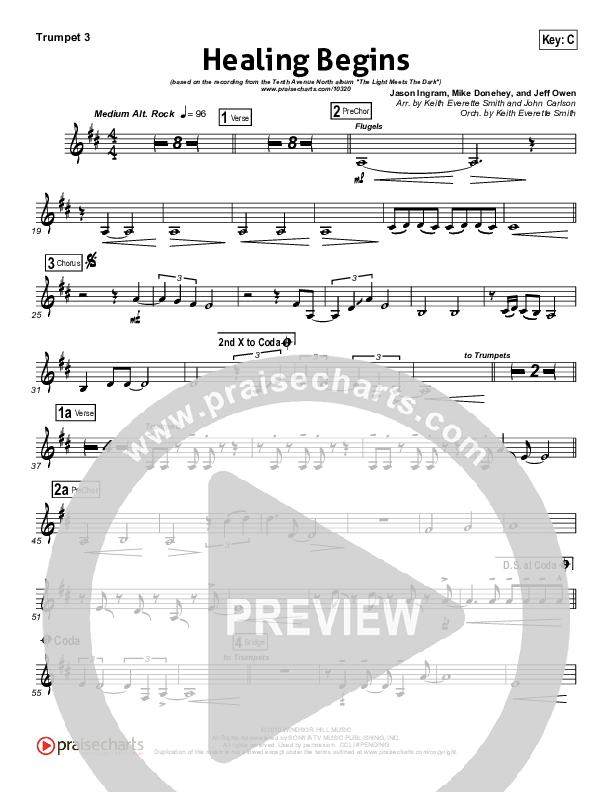 Healing Begins Trumpet 3 (Tenth Avenue North)