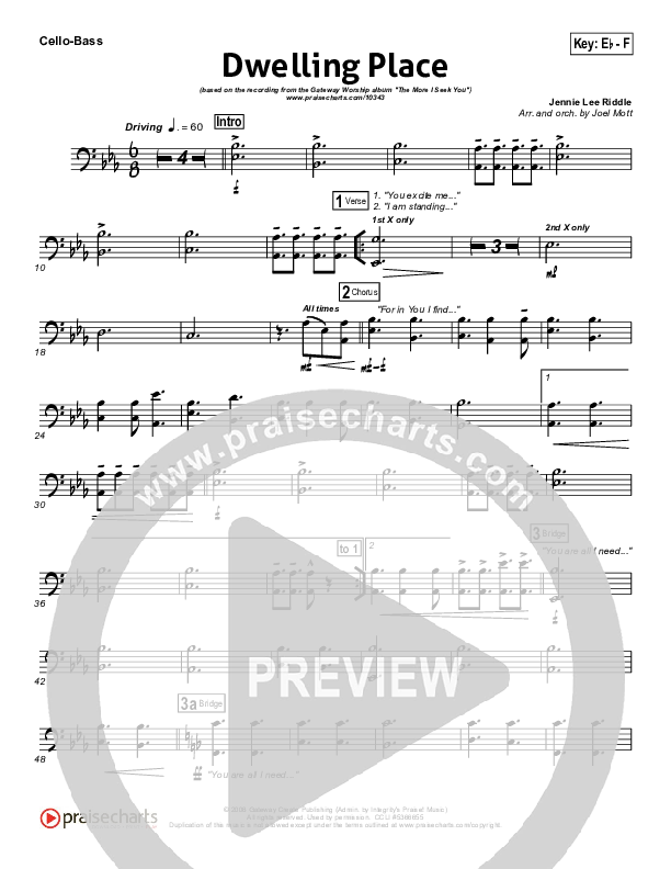 Dwelling Place Cello/Bass (Gateway Worship)
