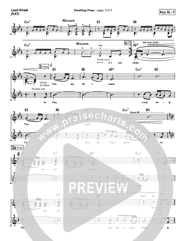 Dwelling Place Lead Sheet (Gateway Worship)