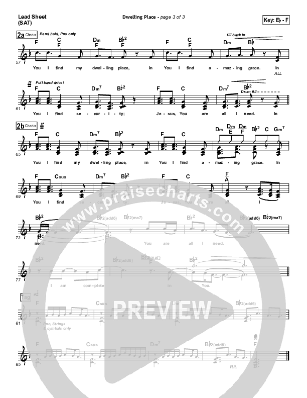 Dwelling Place Lead Sheet (Gateway Worship)