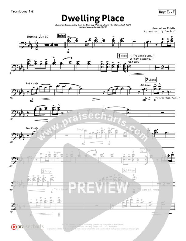 Dwelling Place Trombone 1/2 (Gateway Worship)