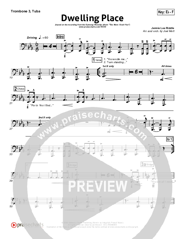 Dwelling Place Trombone 3/Tuba (Gateway Worship)