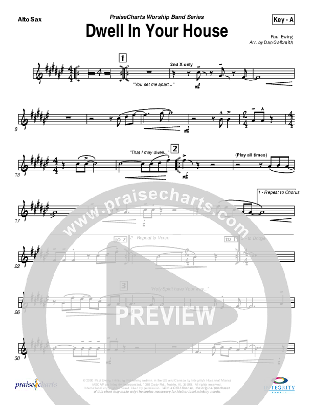 Dwell in Your House Alto Sax (Hillsong Worship)